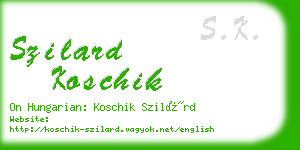 szilard koschik business card